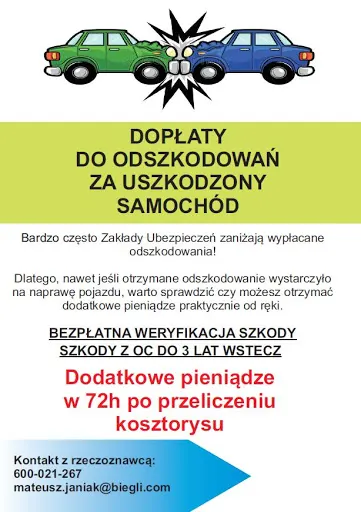 DOPŁATY DO ODSZKODOWAŃ - BIEGŁY/RZECZOZNAWCA MATEUSZ JANIAK